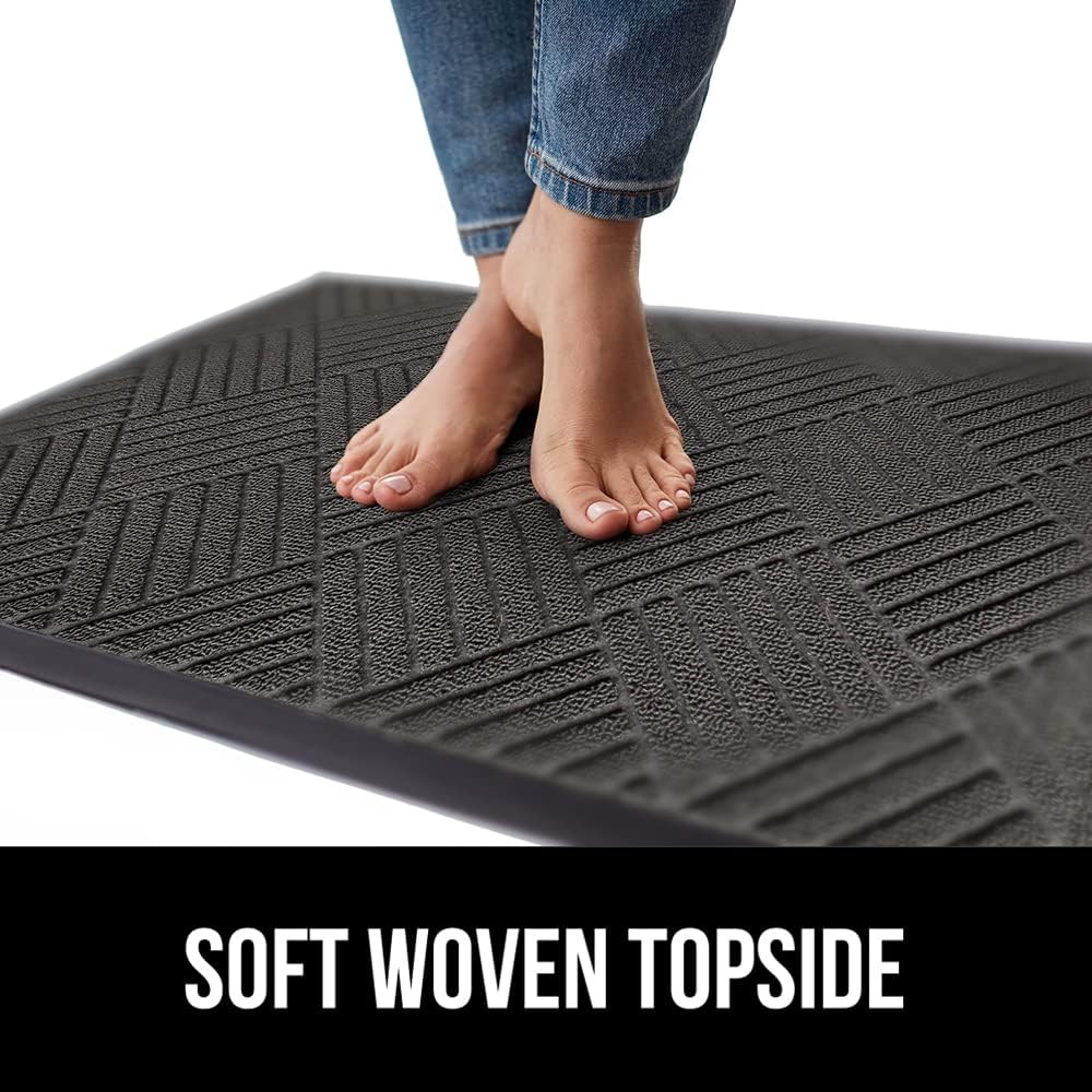 Gorilla Grip 100% Waterproof All-Season WeatherMax Doormat, Durable Natural Rubber, Stain and Fade Resistant, Low Profile, Indoor Outdoor Door Mats, Easy Clean Patio Entrance Mat, 17x29, Gray Diamond - Image 7