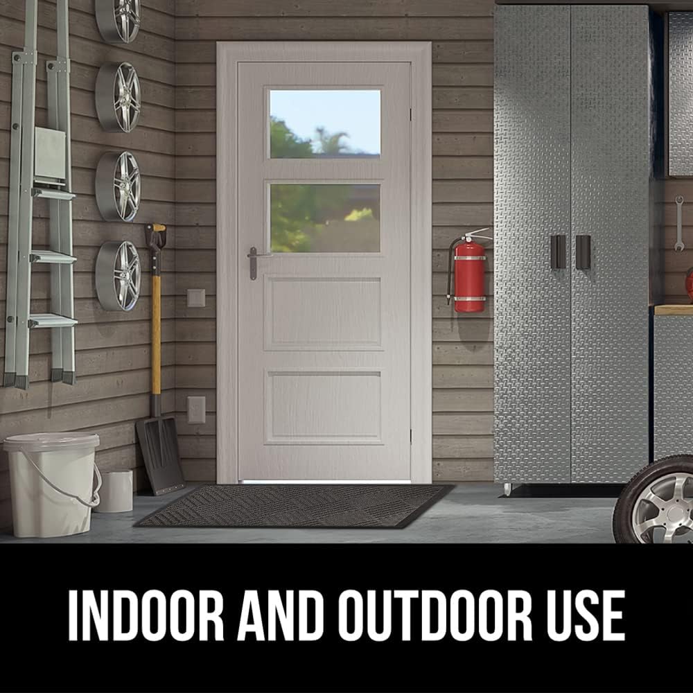 Gorilla Grip 100% Waterproof All-Season WeatherMax Doormat, Durable Natural Rubber, Stain and Fade Resistant, Low Profile, Indoor Outdoor Door Mats, Easy Clean Patio Entrance Mat, 17x29, Gray Diamond - Image 9
